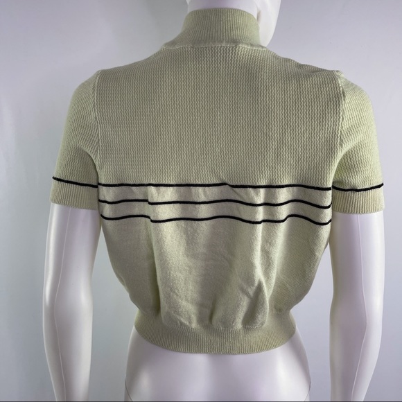 St. John Collection by Marie Gray Size S Green Short Sleeve Cropped Knit Top - Picture 7 of 10